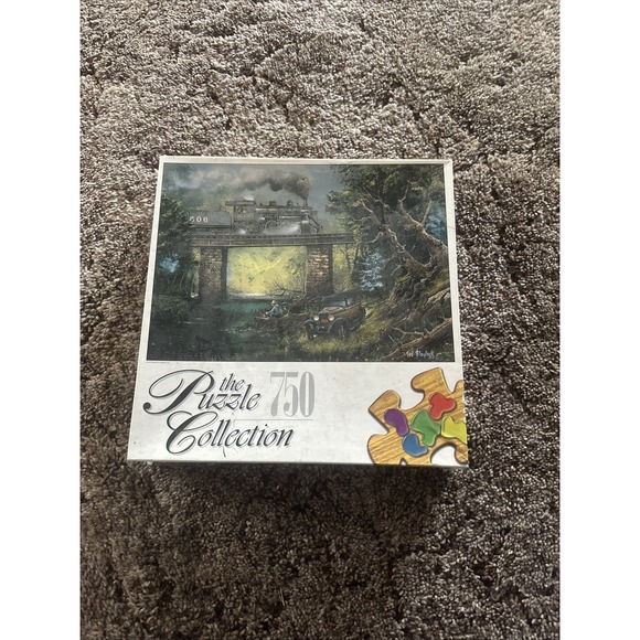 New Sealed RoseArt Masterworks Rails on Dogwood Creek 750 Piece Jigsaw Puzzle - Picture 1 of 5